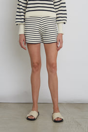 LEA STRIPE SHORT | IVORY + NAVY